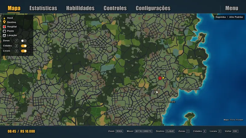 Mapa de um mundo grande