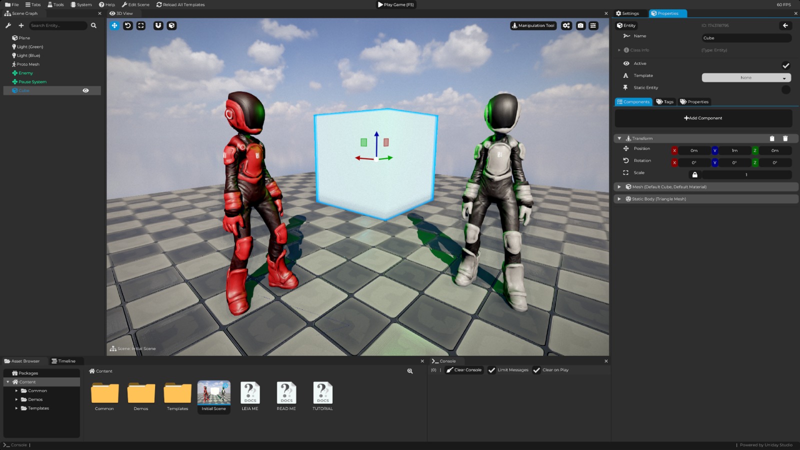 Cave Engine Editor Interface