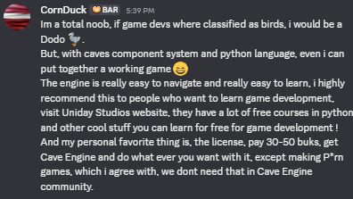 Developer testimonial